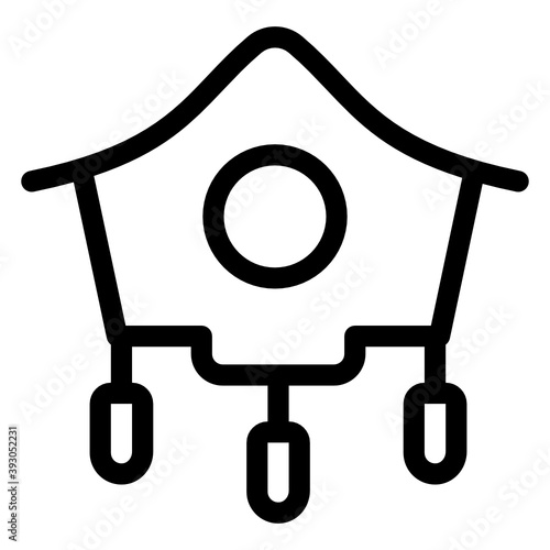 
Wall mounted cuckoo clock, filled vector 

