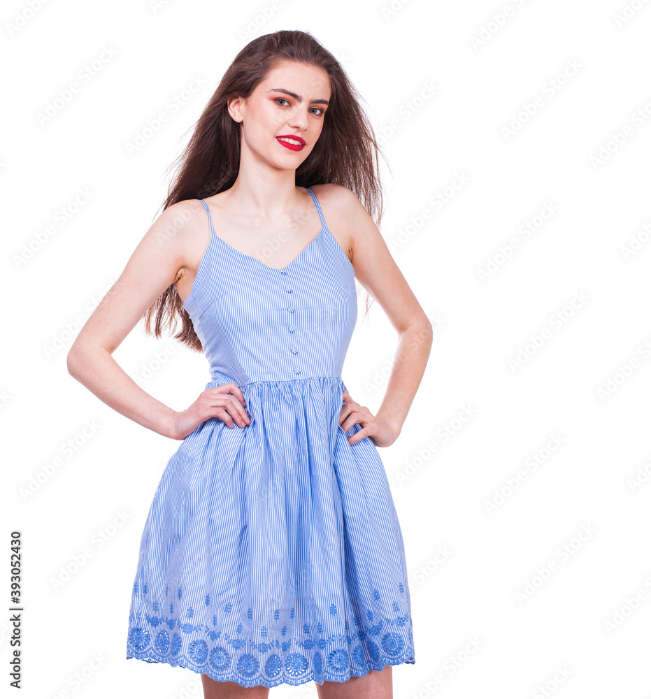 Fashion portrait of a young beautiful woman in dress Fashion portrait of a young beautiful woman in dress