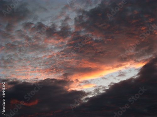Abstract cloudy sky morning light for background , orange sunset everning sunlight 