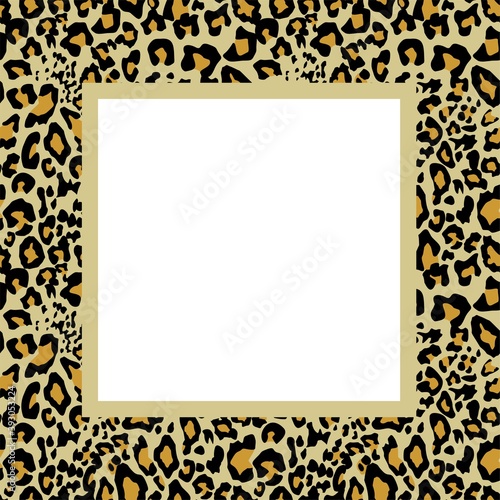 Boutique signboard with gold leopard print