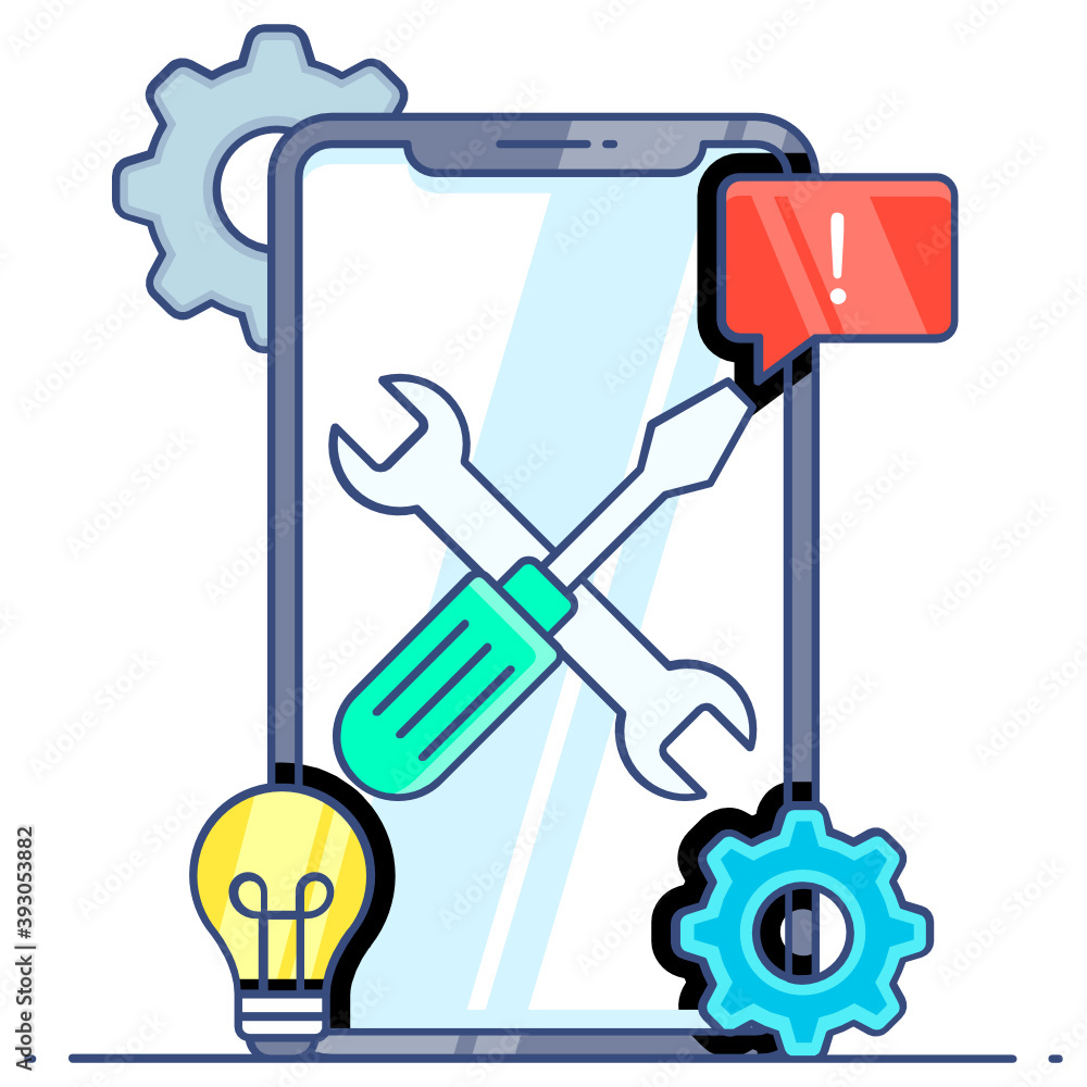 
Modern style of mobile tech support icon
