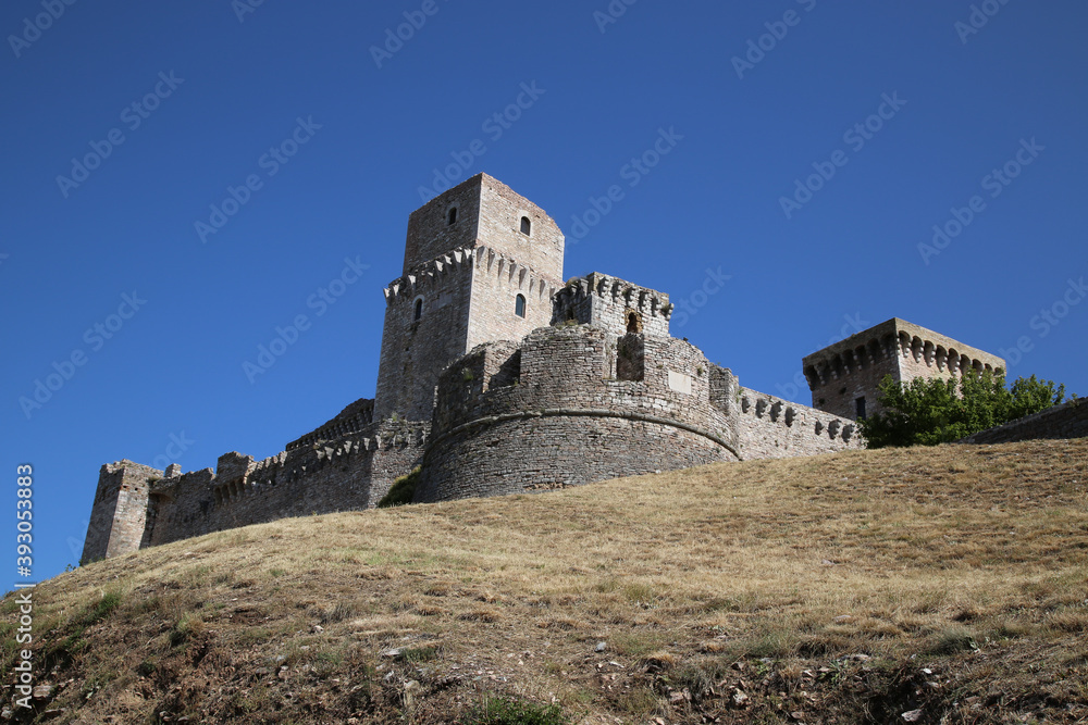 View of the Rocca Maggiore of Assisi