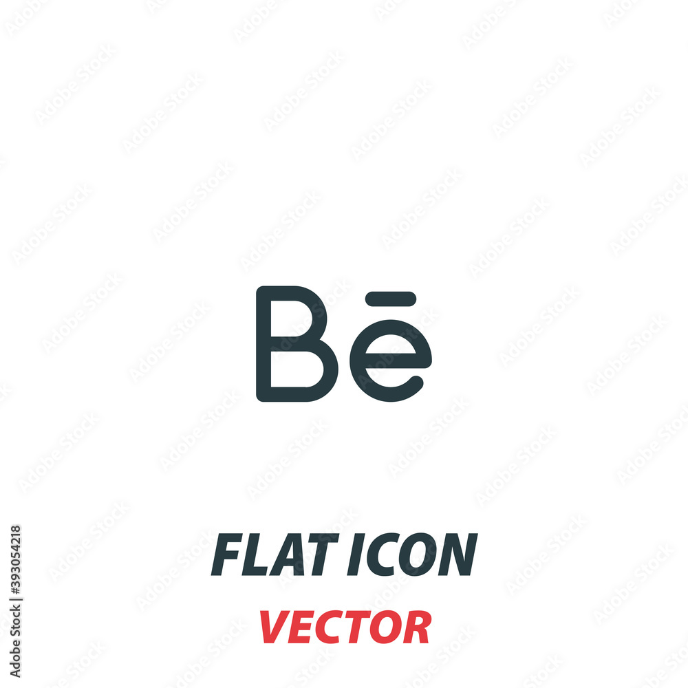 Behance icon in a flat style. Vector illustration pictogram on white background. Isolated symbol suitable for mobile concept, web apps, infographics, interface and apps design Behance icon in a flat style. Vector illustration pictogram on white background. Isolated symbol suitable for mobile concept, web apps, infographics, interface and apps design