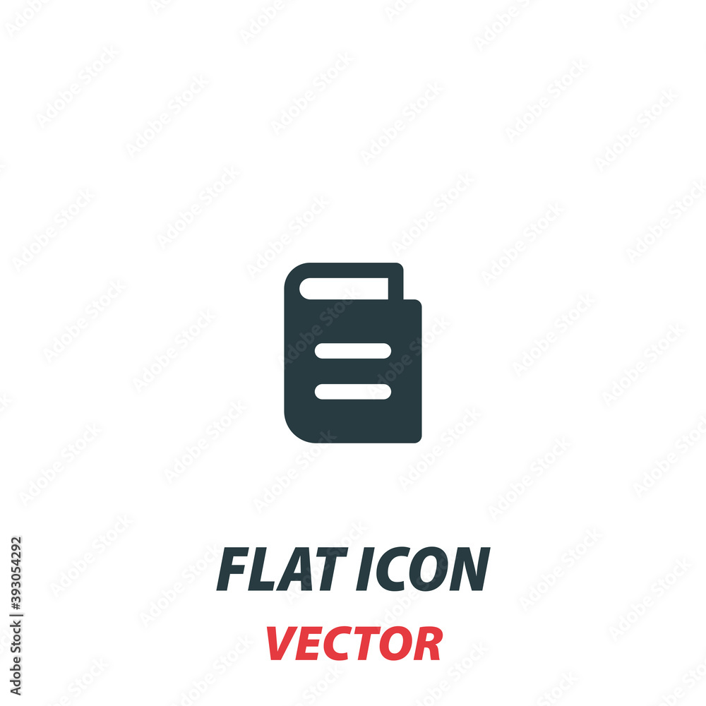 Book icon in a flat style. Vector illustration pictogram on white background. Isolated symbol suitable for mobile concept, web apps, infographics, interface and apps design Book icon in a flat style. Vector illustration pictogram on white background. Isolated symbol suitable for mobile concept, web apps, infographics, interface and apps design