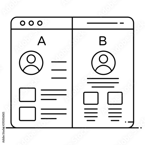 
An icon design of ab testing, comparison test vector 
