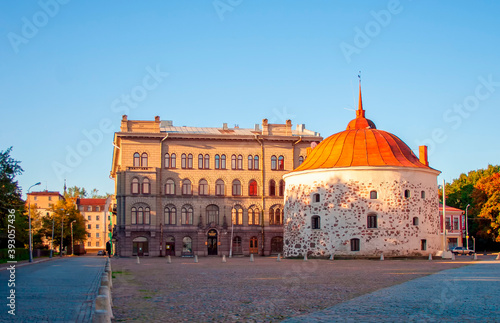 Round Tower. Vyborg, Market Square. Russia.