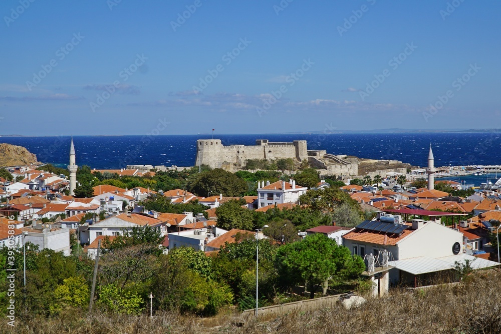 View of the historical castle of Bozcaada island in Canakkale district of Turkey.