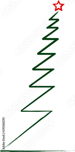 abstract christmas tree, xmas decoration, isolated on white,vector art