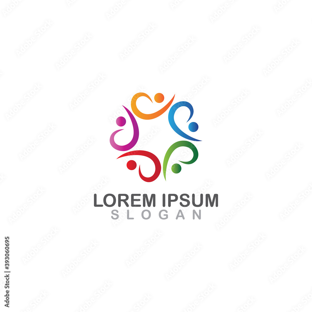 Abstract people logo Vector Emblem Design Template. Creative Circle of People Icon Abstract people logo Vector Emblem Design Template. Creative Circle of People Icon
