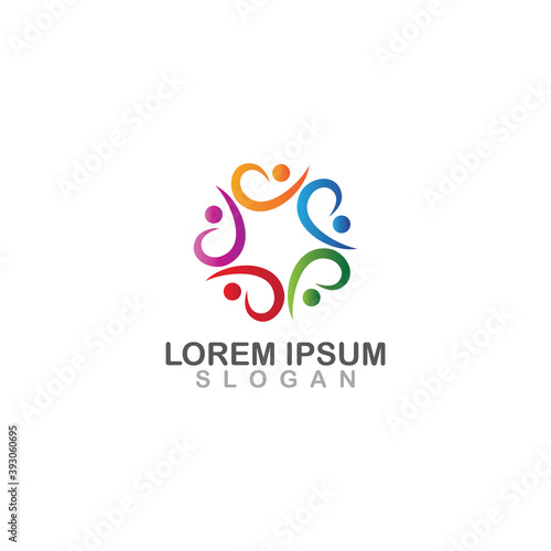 Abstract people logo Vector Emblem Design Template. Creative Circle of People Icon