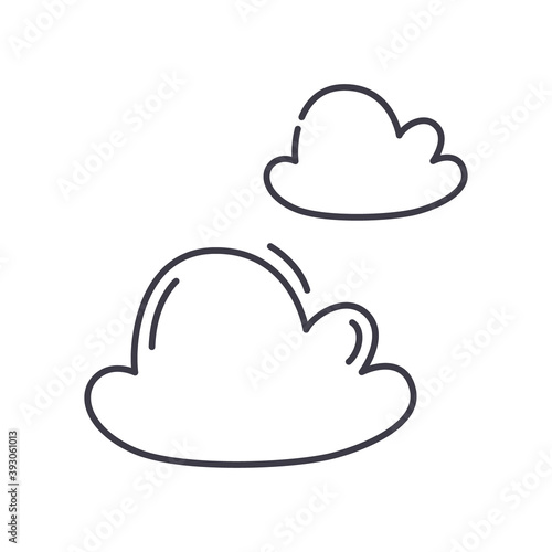 Cloud icon, linear isolated illustration, thin line vector, web design sign, outline concept symbol with editable stroke on white background.