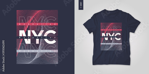 New York City. T-shirt geometric vector design, poster, print, template
