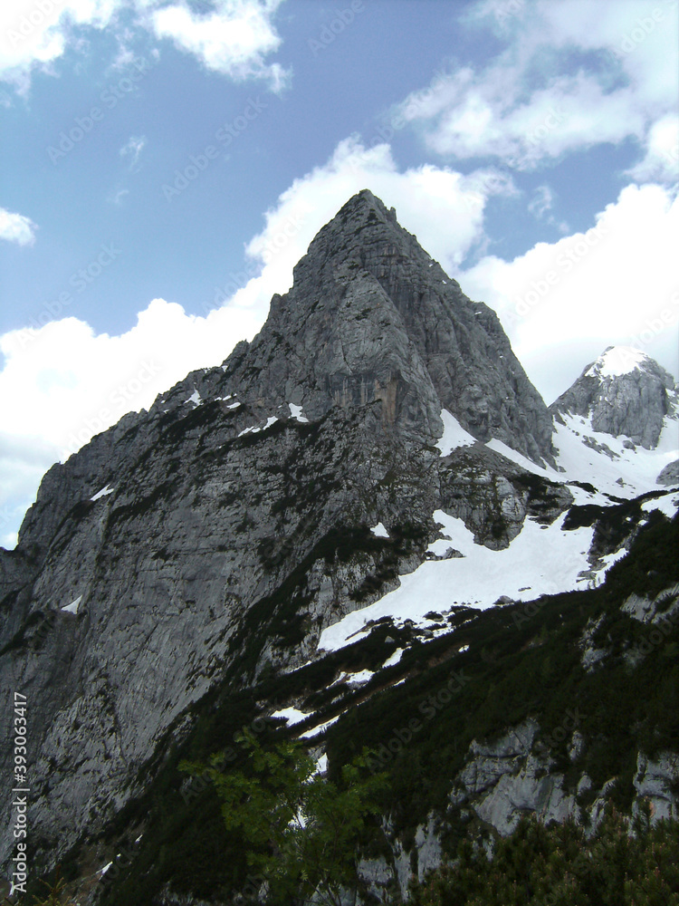 Boeslsteig via ferrata in Berchtesgaden Alps, Bavaria, Germany i