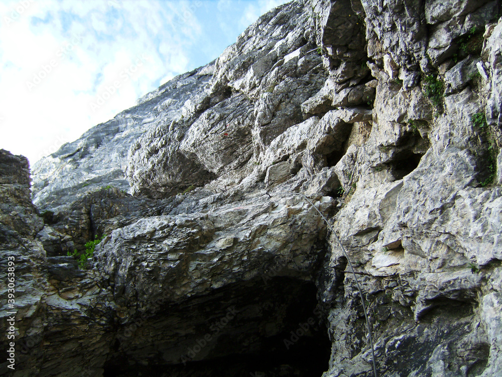 Mountain hiking tour to mountain Guffert in Tyrol, Austria