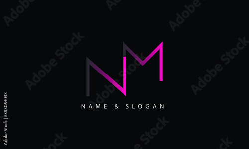 MN, NM, M, N abstract letters logo monogram
