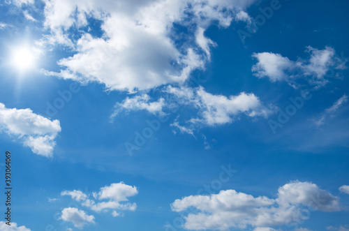 Fototapeta Naklejka Na Ścianę i Meble -  blue sky background with tiny clouds