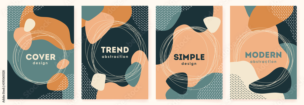 Trendy vector simple abstract background set of minimal fluid organic shapes, abstract background ideal for social media template modern trendy colors vector post, blogs, advertising