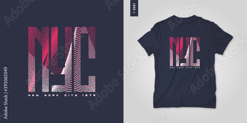 New York City. T-shirt geometric vector design, poster, print, template
