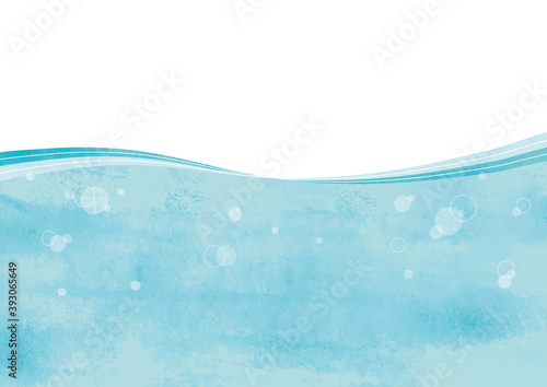 水彩の水面薄水色