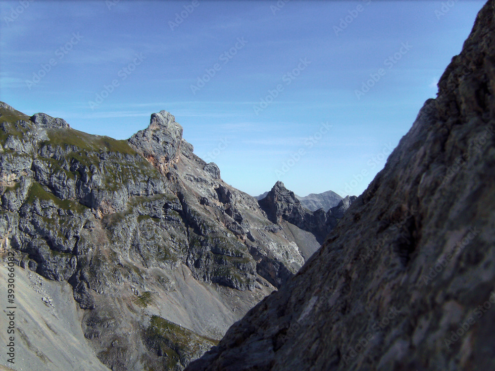 Mittenwald via ferrata in Bavarian Alps, Germany Mittenwald via ferrata in Bavarian Alps, Germany