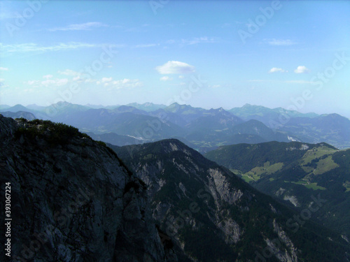 Mountain panorama of Kufstein via ferrata, through North face, Austria