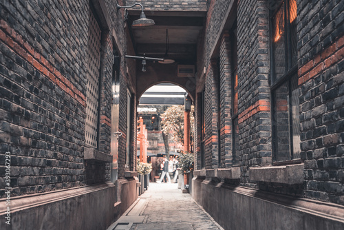 The detail of architecture in Xintiandi, the landmark in Shanghai, China. photo