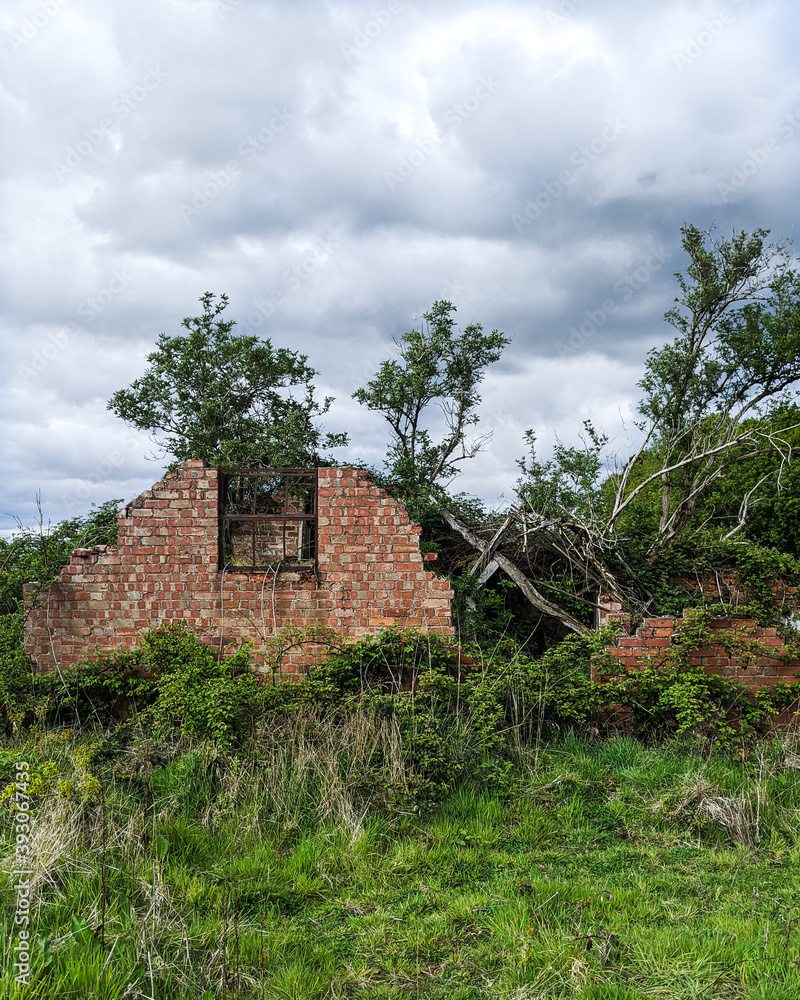Derelict barn out building in countryside