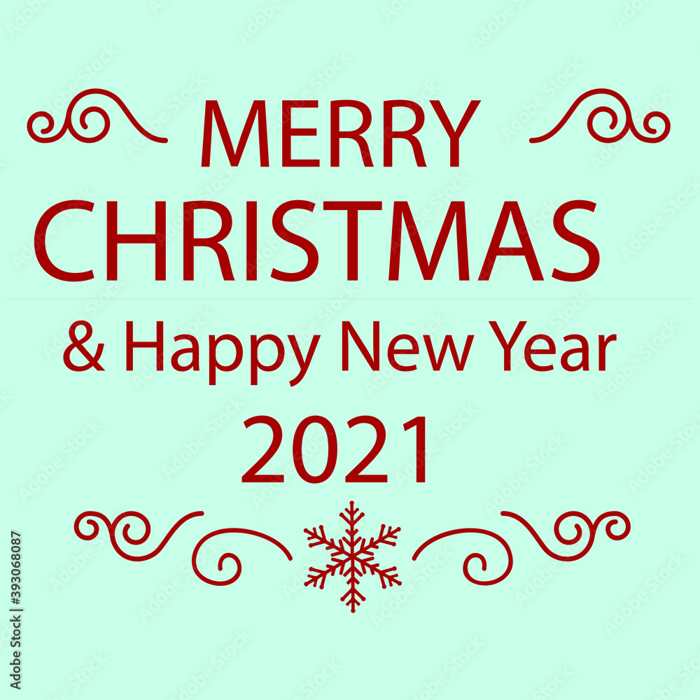 happy new year minimalist red design. merry christmas lettering