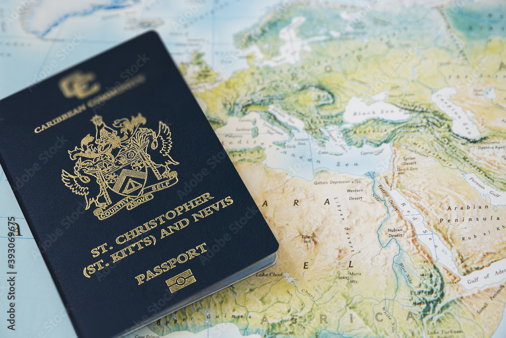 saint kitts and Nevis passport on the world map saint kitts and Nevis passport on the world map