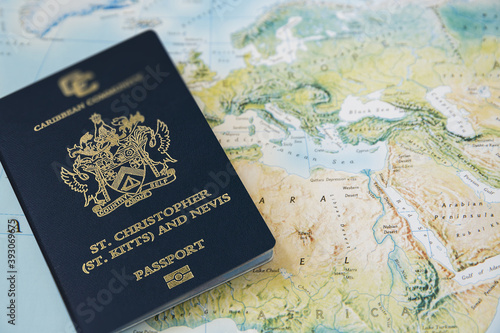 saint kitts and Nevis passport on the world map