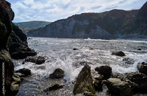 coastline in laredo , sea with rocks