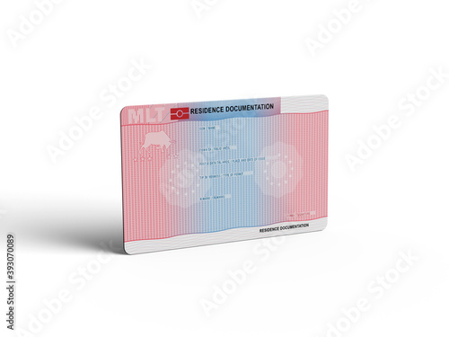 malta European residence permit, Concept photo for immigration, 3D rendering photo