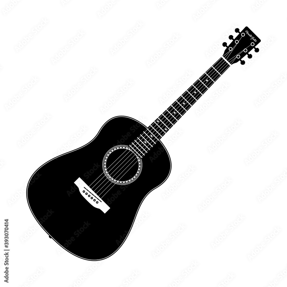 Acoustic guitar, vector illustration design