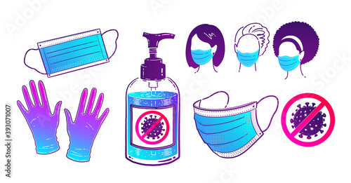 Set of virus protection items