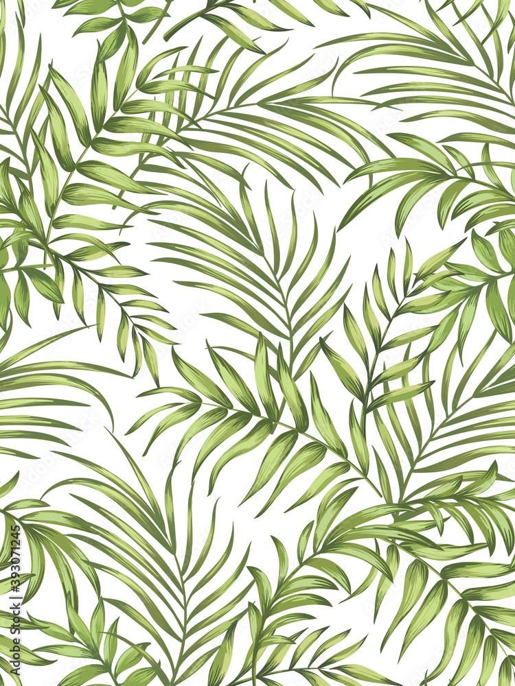 Jungle vector pattern with tropical leaves.Trendy summer print. Exotic seamless background. Jungle vector pattern with tropical leaves.Trendy summer print. Exotic seamless background.