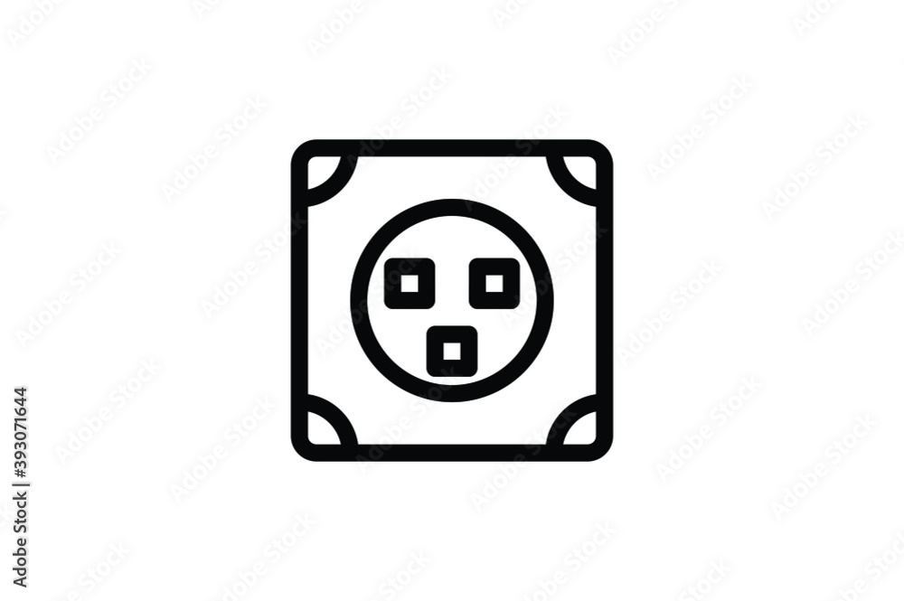 Electrician Outline Icon - Socket Electrician Outline Icon - Socket
