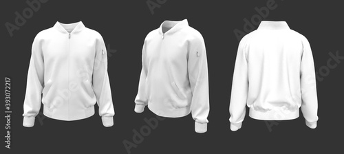 Fotografie Bomber jacket mockup, design presentation for print, 3d illustration, 3d renderi