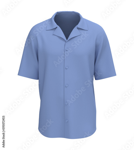 Short sleeve camp shirt mockup. 3d rendering, 3d illustration