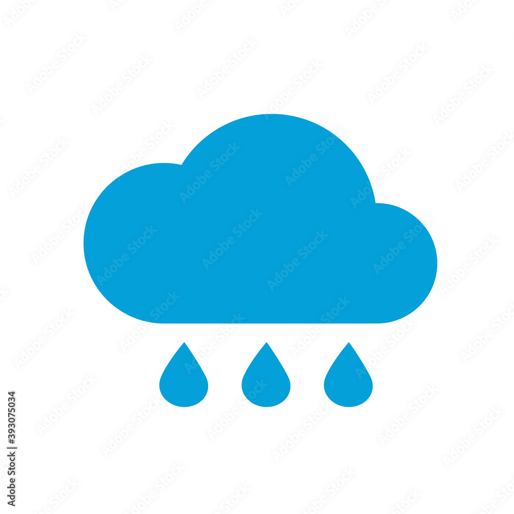 Fototapeta premium Rain cloud icon isolated on white background. Rain cloud icon for web site, app and logo. Creative art concept, rain cloud vector