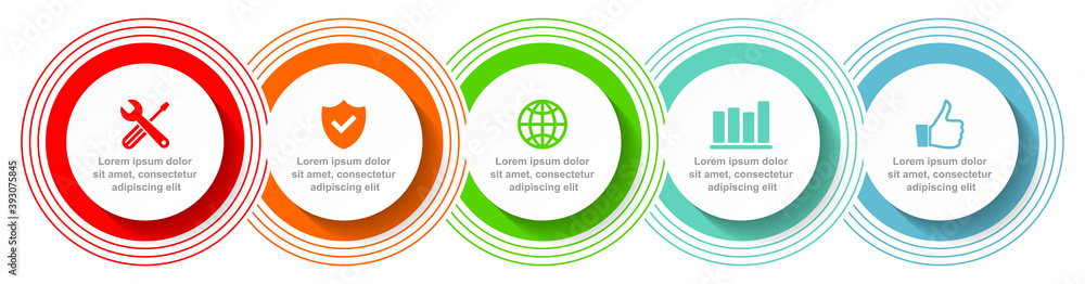 Business infographic vector template with 5 options Business infographic vector template with 5 options