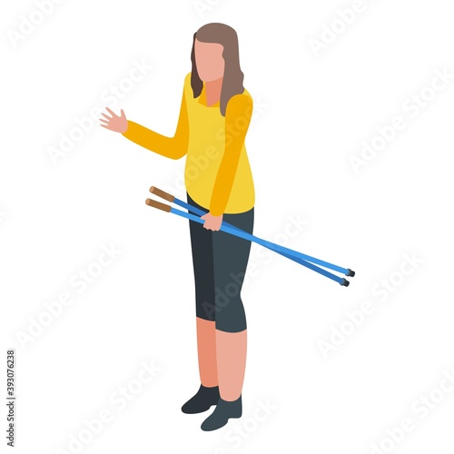 Climb nordic walking icon. Isometric of climb nordic walking vector icon for web design isolated on white background