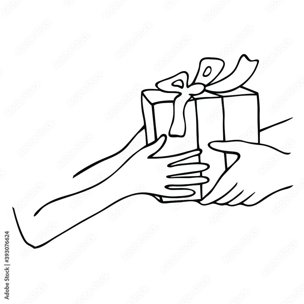 Obraz premium Gift Box, Present Box Vector Art Illustration. Christmas gift. Birhday gift