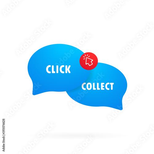 Click and collect vector sign. Vector illustration