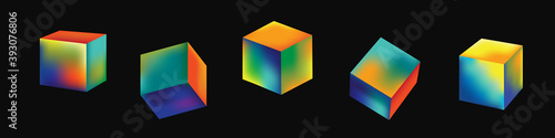 set of colorful magic cubes