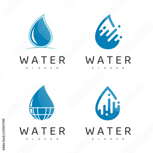 Water Logo, Droplet, Mineral Water Company Icon