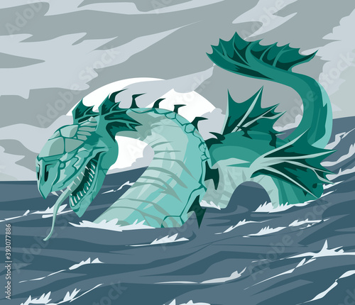 Quadro em tela giant sea leviathan monster in the ocean