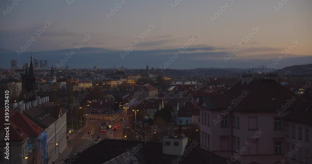 Prague city panorama in the evening Prague city panorama in the evening