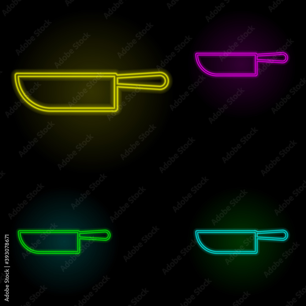 knife neon color set icon. Simple thin line, outline vector of kitchen icons for ui and ux, website or mobile application knife neon color set icon. Simple thin line, outline vector of kitchen icons for ui and ux, website or mobile application