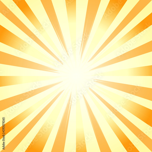 Abstract bright Yellow rays background. Square. Vector