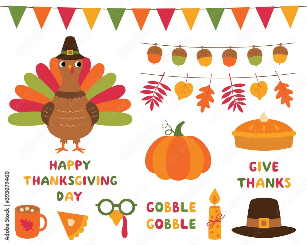 Thanksgiving Day clip art vector set Thanksgiving Day clip art vector set